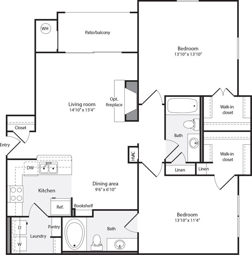 Floor Plan - 2 Bedrooms D