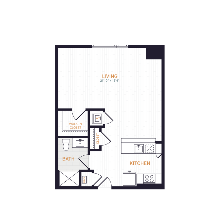 Floor Plan - S1 | Studio | 1 Bath