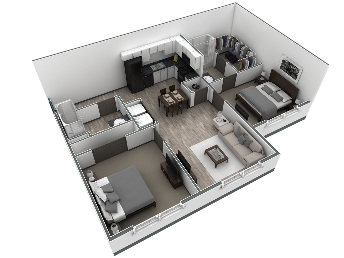 Floor Plan - 2-2 BR Horizon Overlook