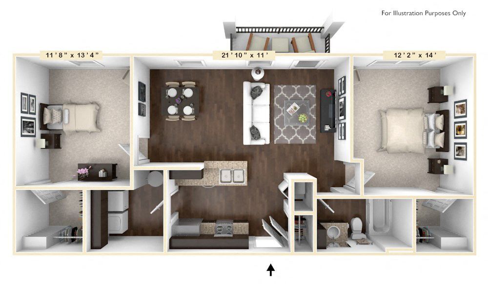 Floor Plan - The Sonoma 2 BR 1 BA