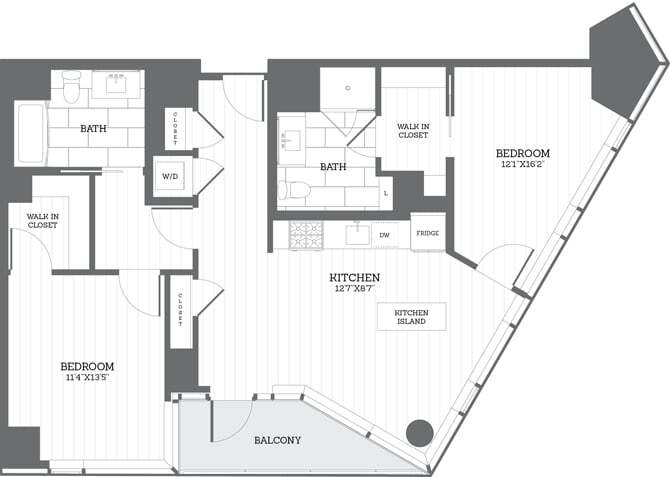 Floor Plan - 2 Bed/2 Bath E2