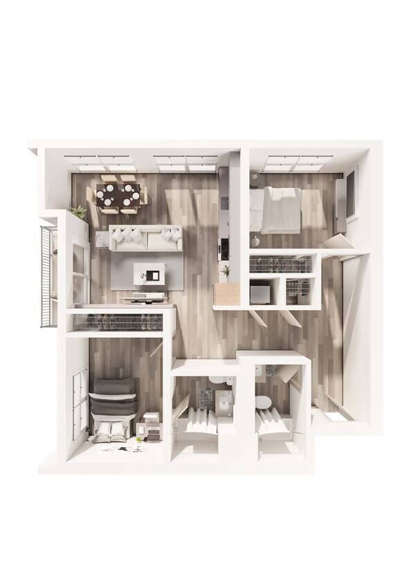 Floor Plan - 2BD, 2BTH E