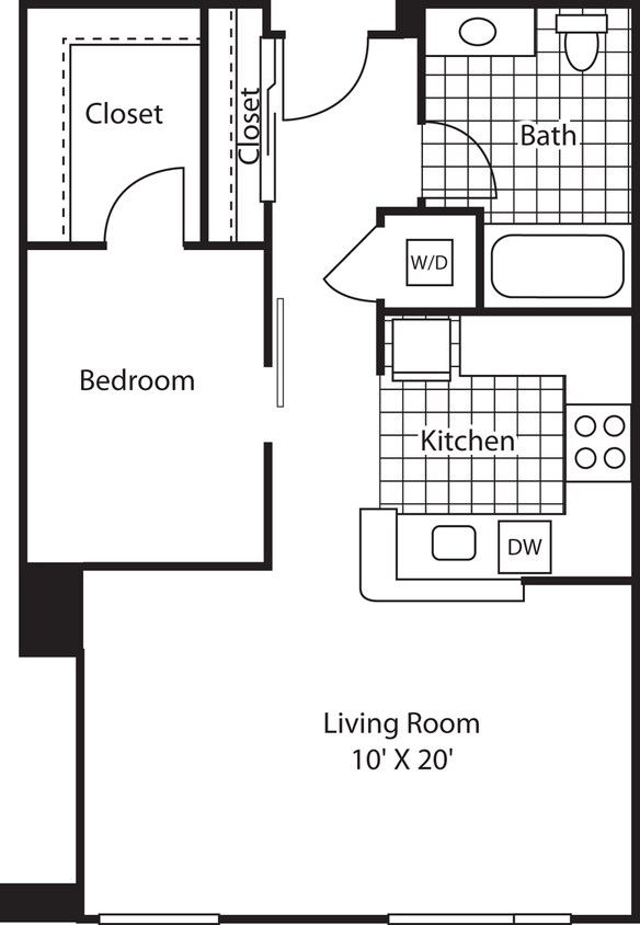Floor Plan - Open One Bedroom