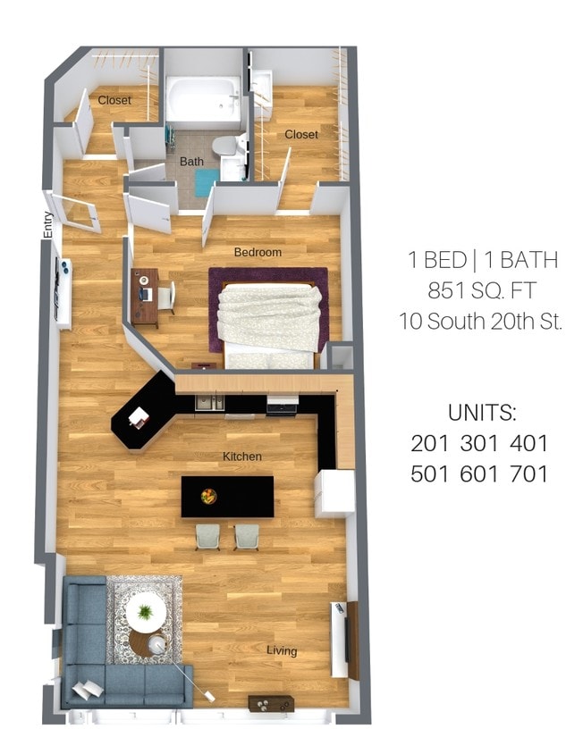 Floor Plan - One Bedroom