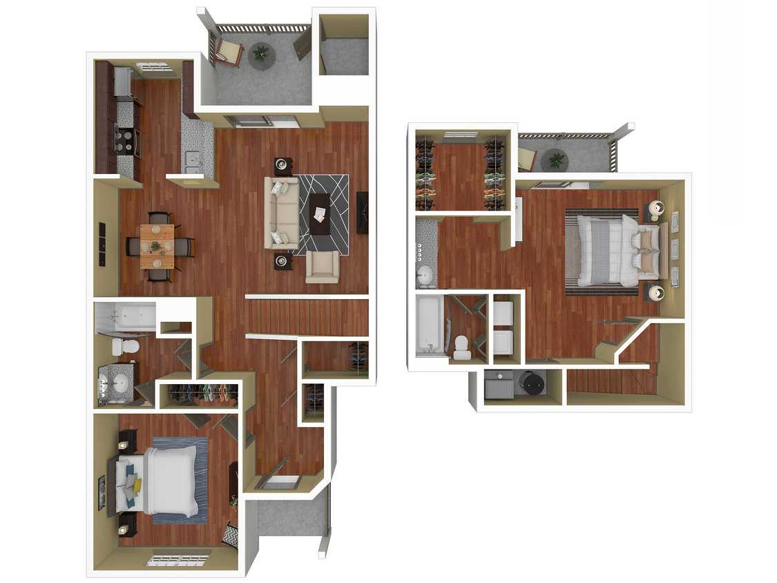 2x2Manchester-Th_1330sf - 2 Bed, 2 Bath BU