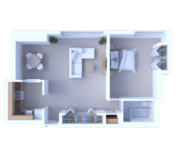 Floor Plan - 1 Bedroom Floor Plan A4