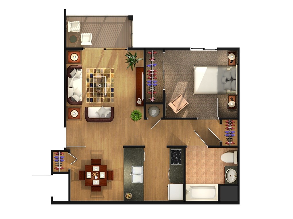 Floor Plan - One Bedroom 