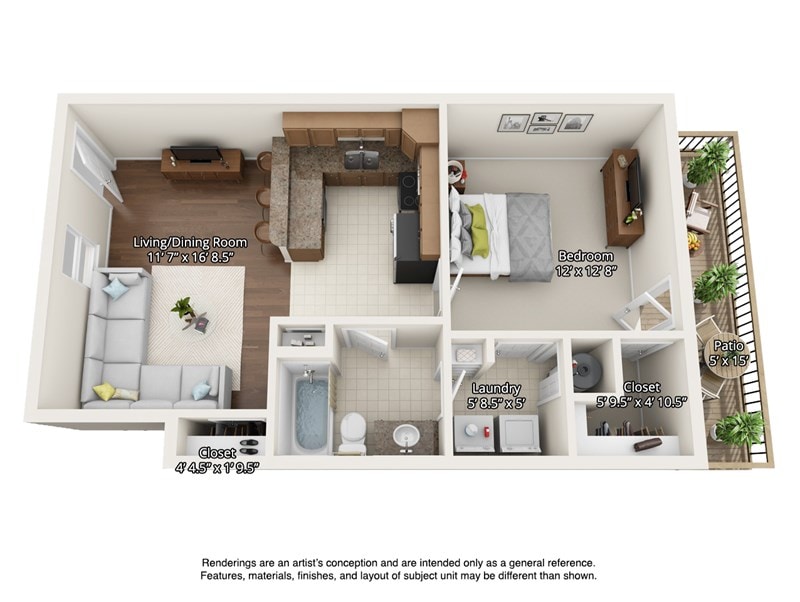 Floor Plan - 1 Bedroom Second Level