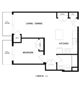 Floor Plan - 1B1B-760