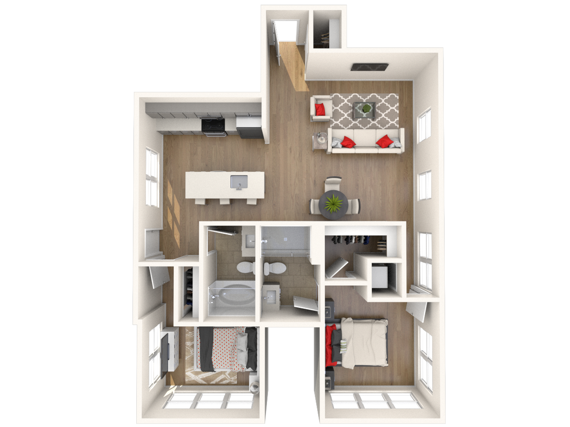 Floor Plan - #205 2Bed/2Bath