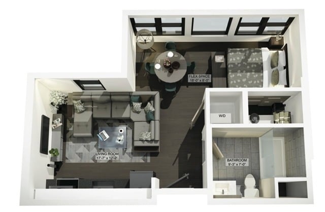 Studio Floorplan - - /1 Bath