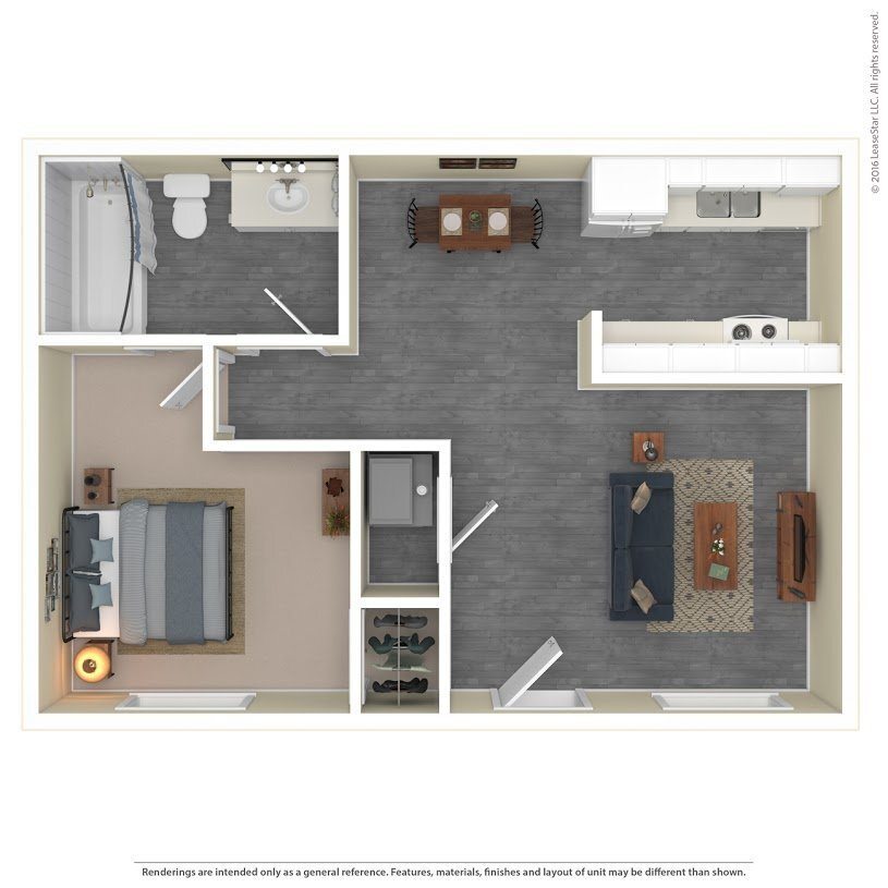 Floor Plan - 1x1 Classic