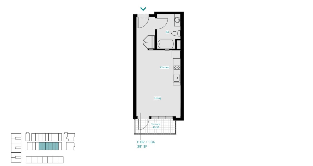 Floor Plan - Studio Traditional Unit