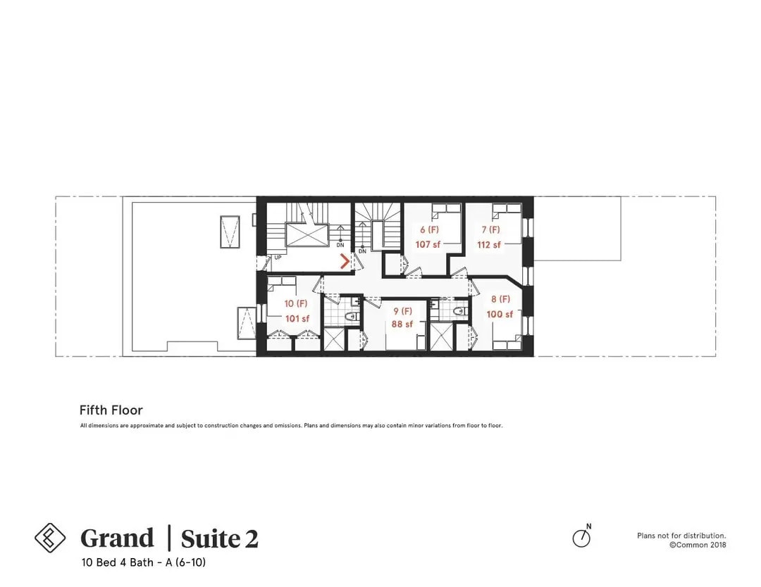 Floor Plan - Private Bedroom in Shared 10 Bed 4 Bath - A