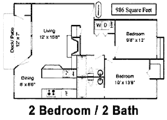 2BR/2BA - 2x2