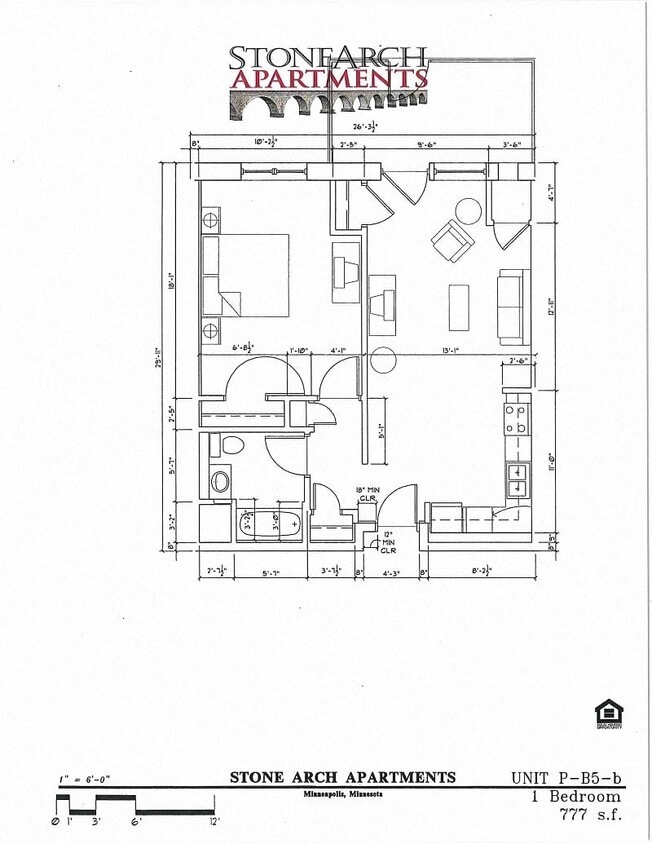 Floor Plan - 1 Bedroom (J)