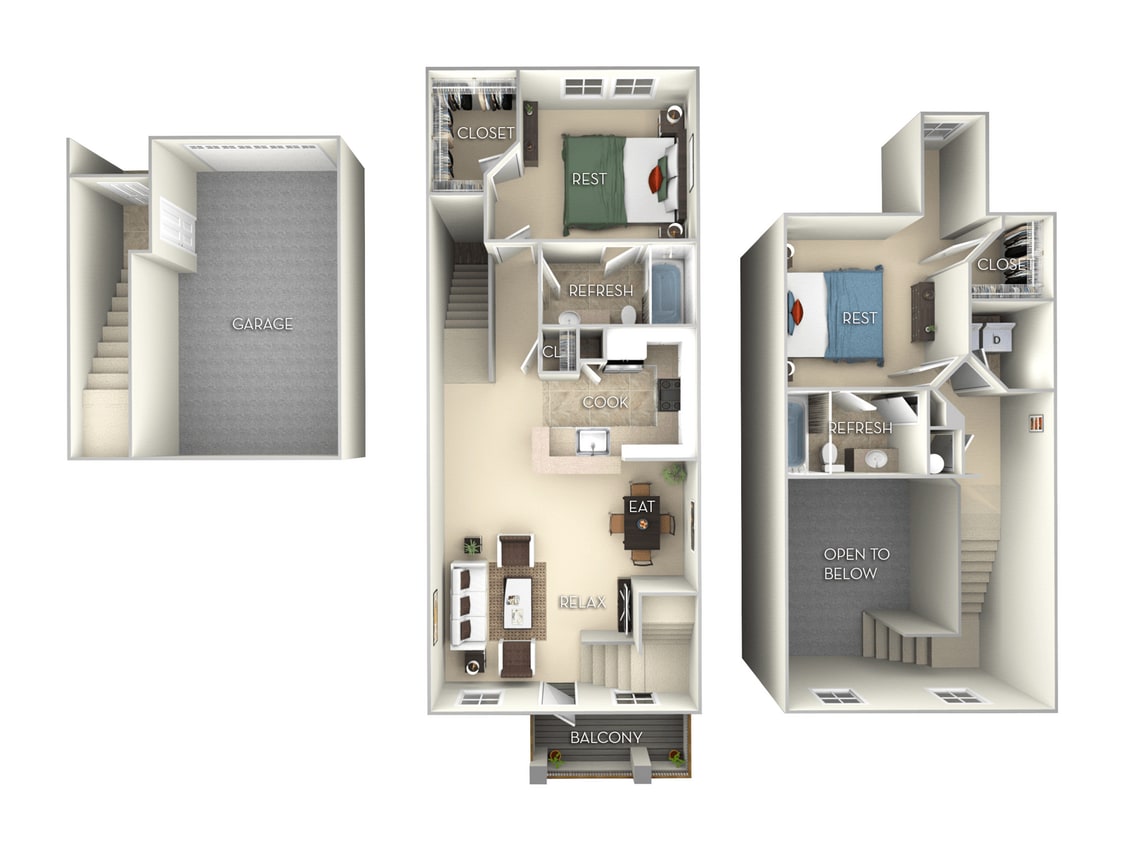 Floor Plan - Glades Town Home