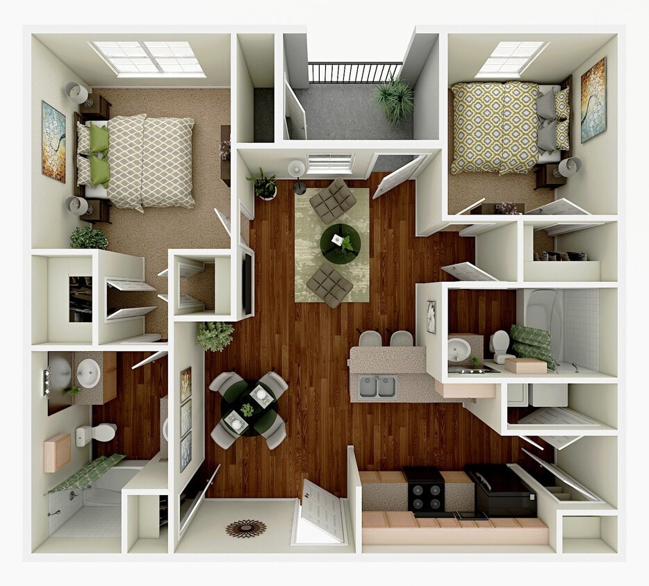 Floor Plan - 2Bedroom 2 Bath