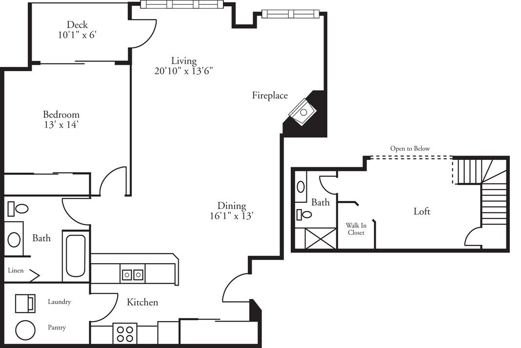 Floor Plan - Lofts - 1 Bed, 2 Bath Estancia w/ Loft