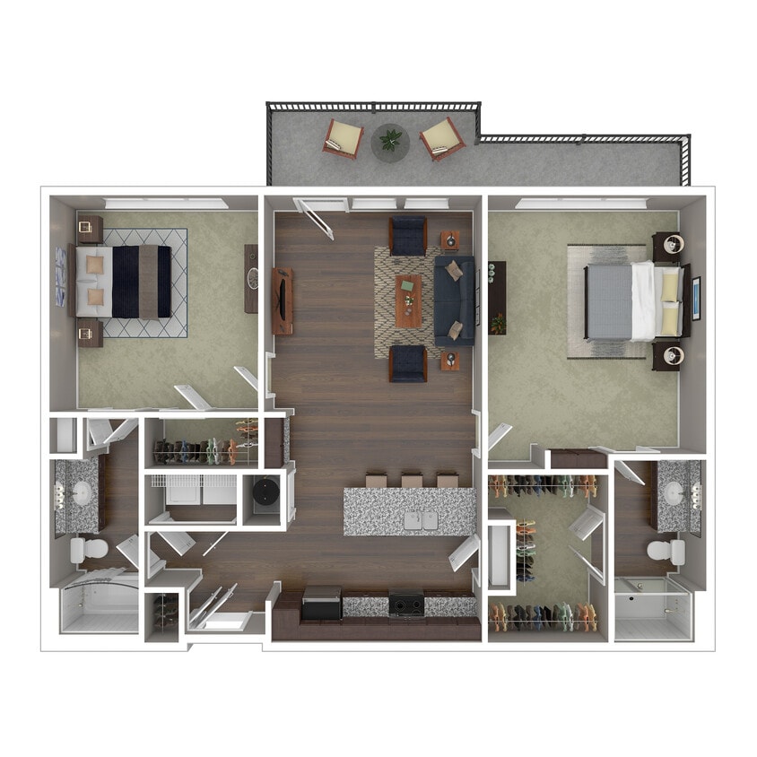 B2 3D Floor Plan - B2