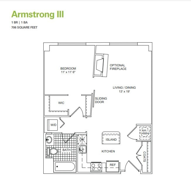 Floor Plan - 1 Bed Loft 847