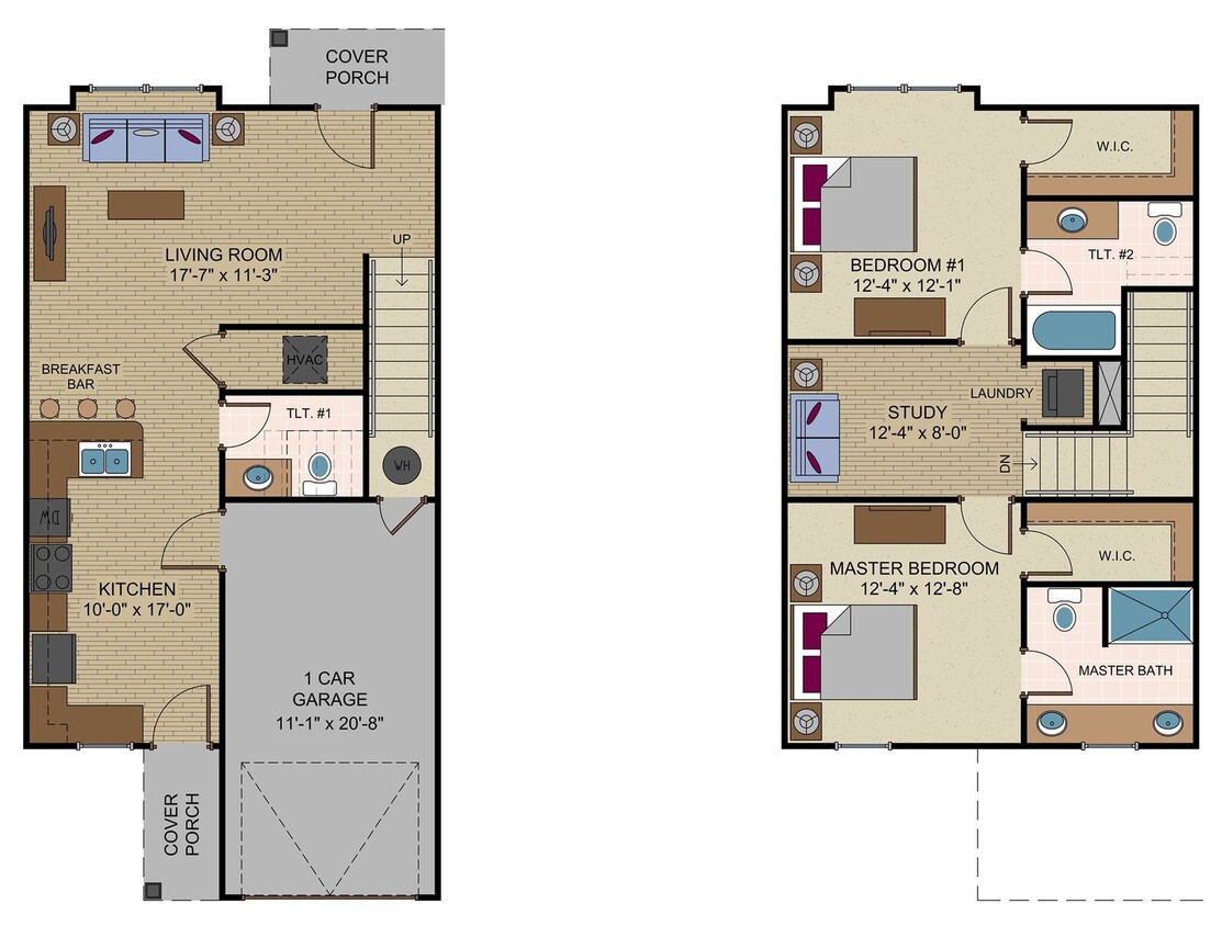 2 Bedroom Townhome w/Study - 2 Bedroom Townhome w/Study