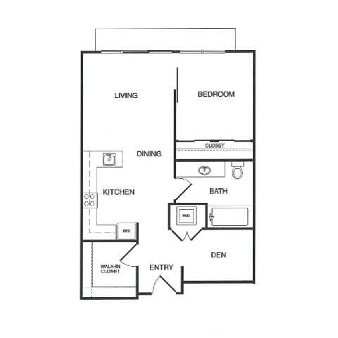 Floor Plan - 1x1 Den C