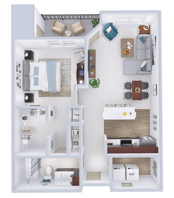 Floor Plan - CrossTown - B5 - 1 Bed - 1 Bath