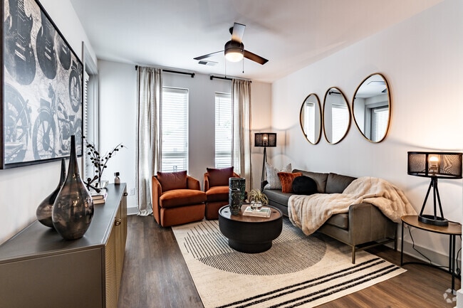 1BR, 1BA - 689SF - Living Room - Signature Music Row