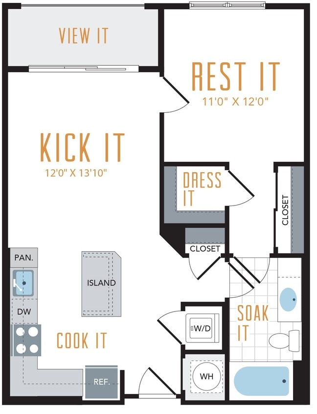 Floor Plan - 1 Bed 1 Bath