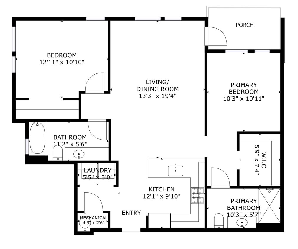 Floor Plan - 2x2 A