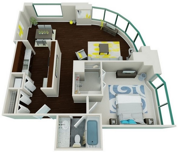 Floor Plan - 1AD Corner Suite