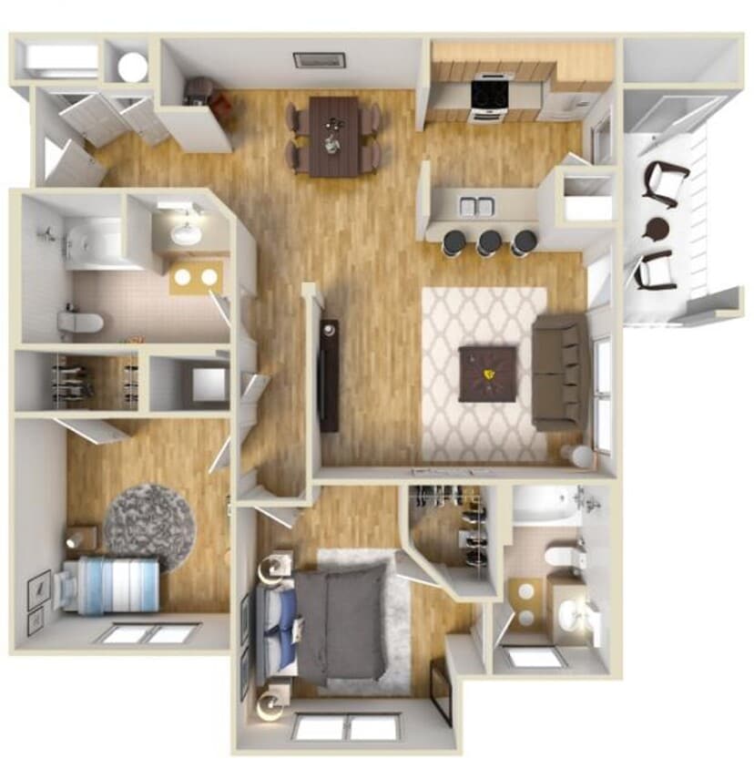 Floor Plan - 2X2 EXT - M