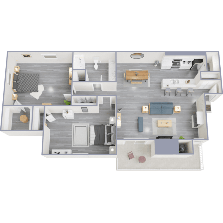 Floor Plan - 2 Bed 1 Bath