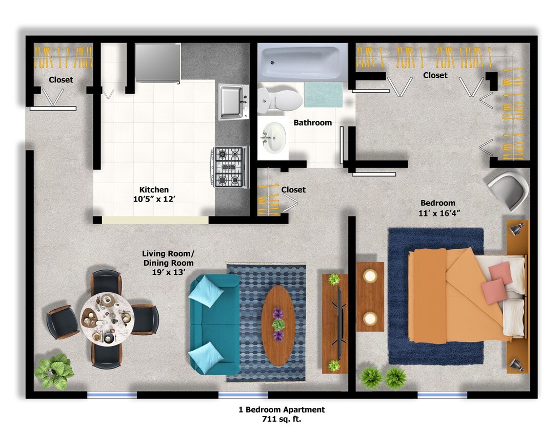 Floor Plan - 1Bed