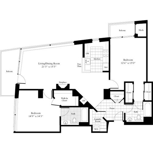 Floor Plan - 2 Bedrooms O