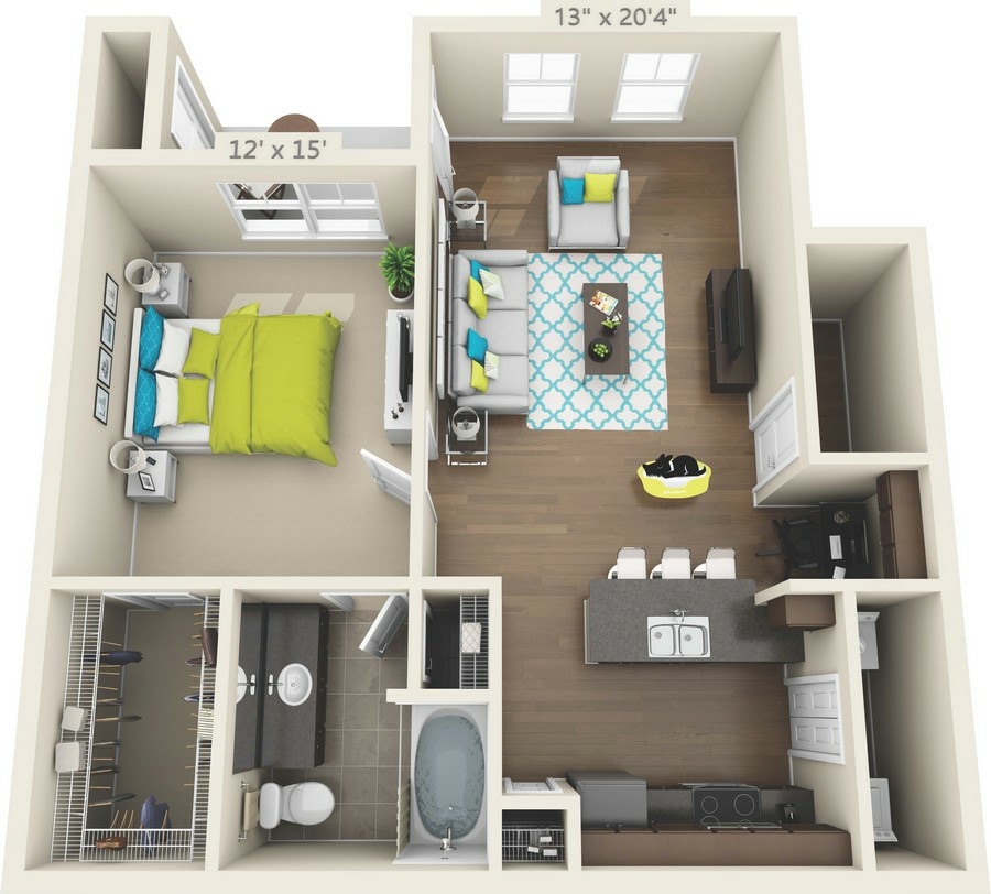 KEUGER.jpg - A3 KRUEGER - 1 Bedroom, 1 Bathroom