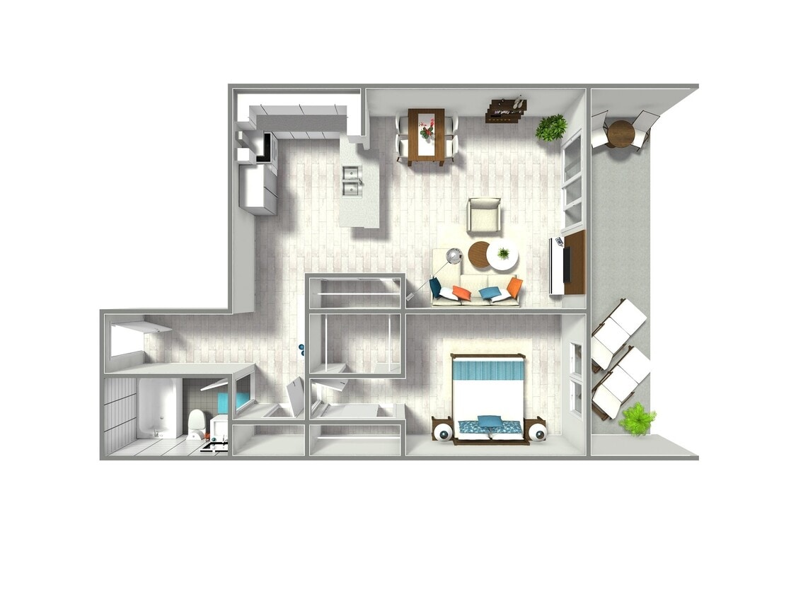 Floor Plan - 1Bed 1Bath #2
