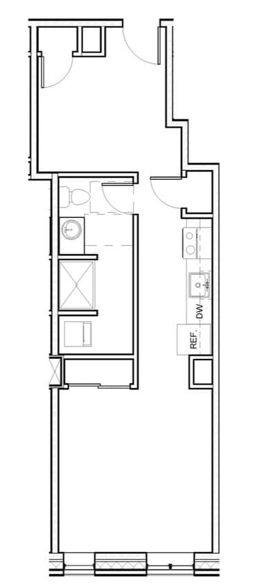 Floor Plan - Long Studio 211-611