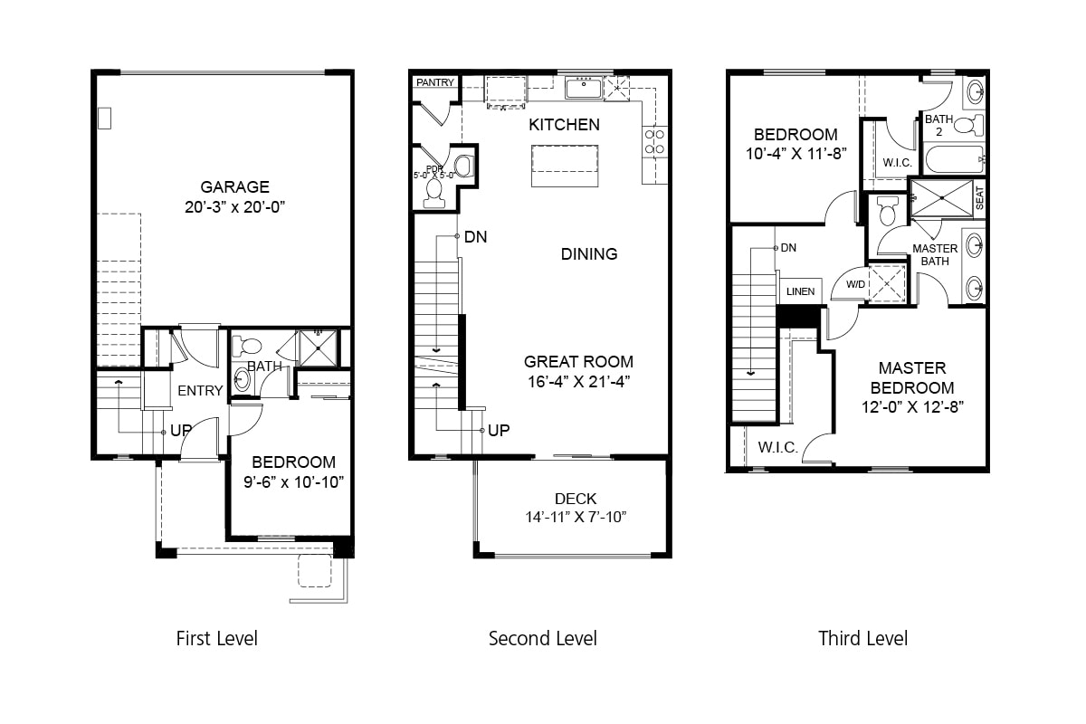 Floor Plan - 3 Bedroom Townhome Plan 5