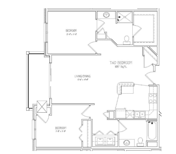 Floor Plan - 2Bed/2Bath D2