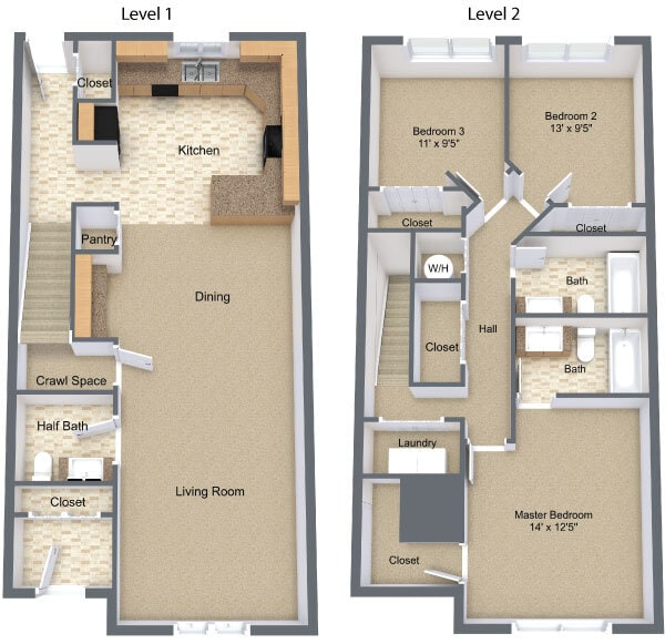 Floor Plan - 3BR/2.5BA
