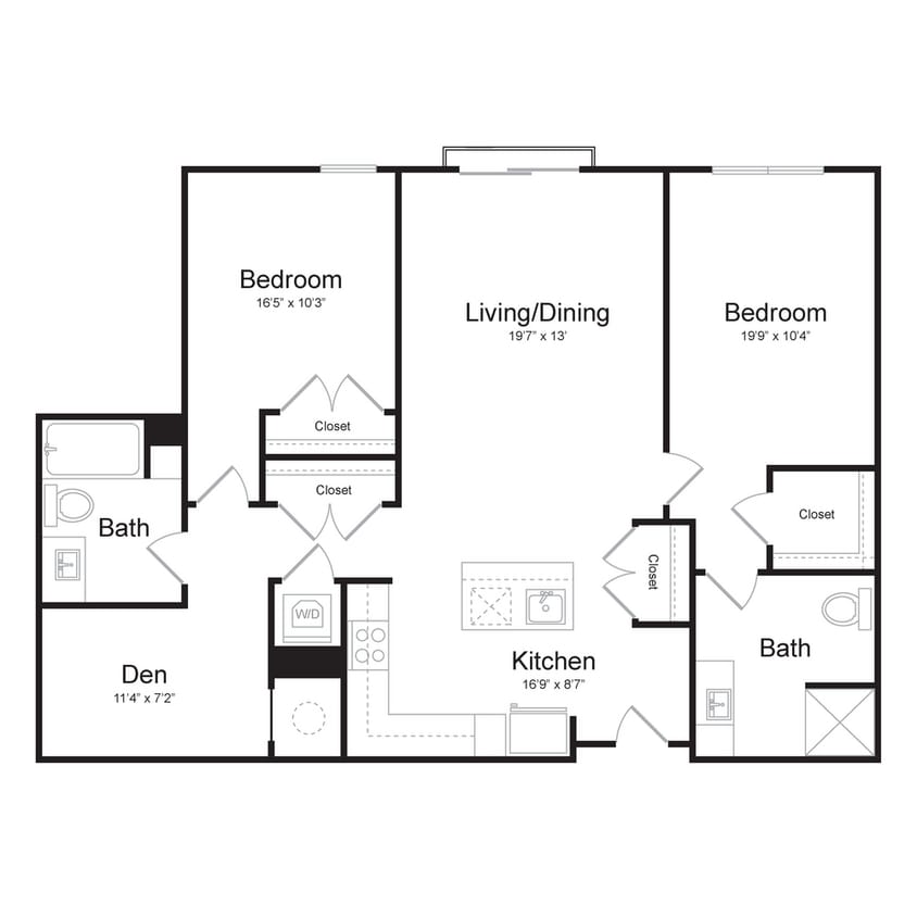Floor Plan - Two Bedroom/Two Bath (B7)