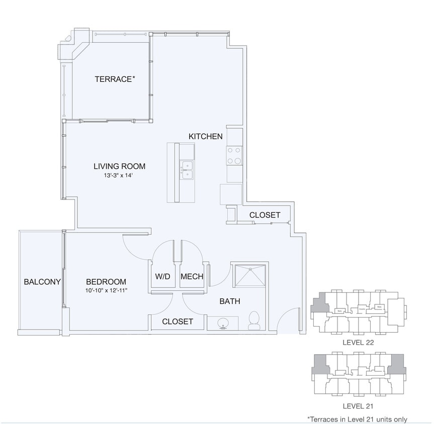 Floor Plan - 1x1 947