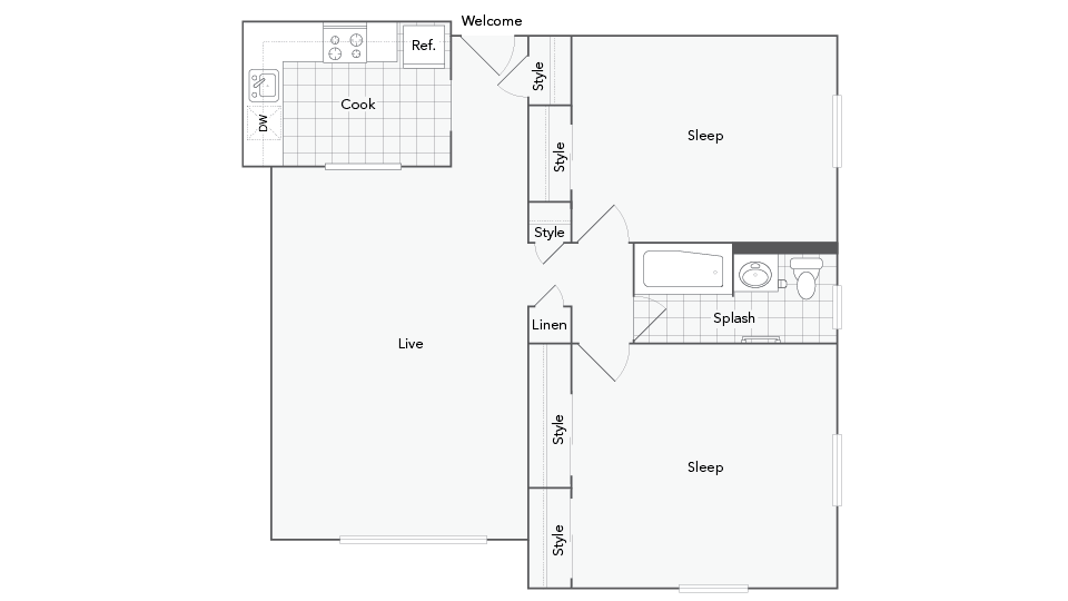 Brookhaven 2-Bedroom Floorplan - Brookhaven