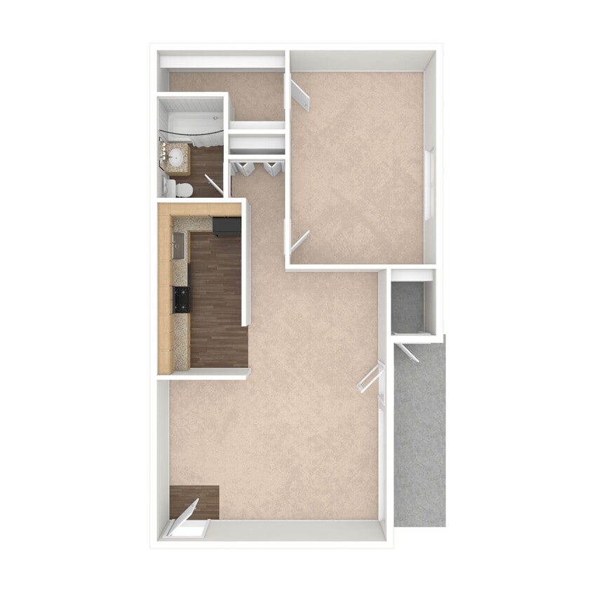 The Pine - 1 Bed, 1 Bath, 768 sq. ft. - The Pine