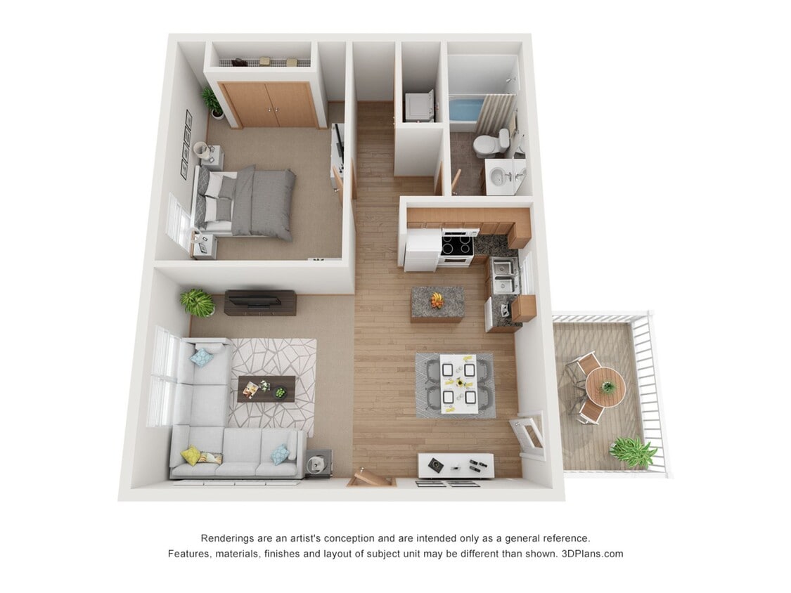 Floor Plan - 1x1_incl water/sewage
