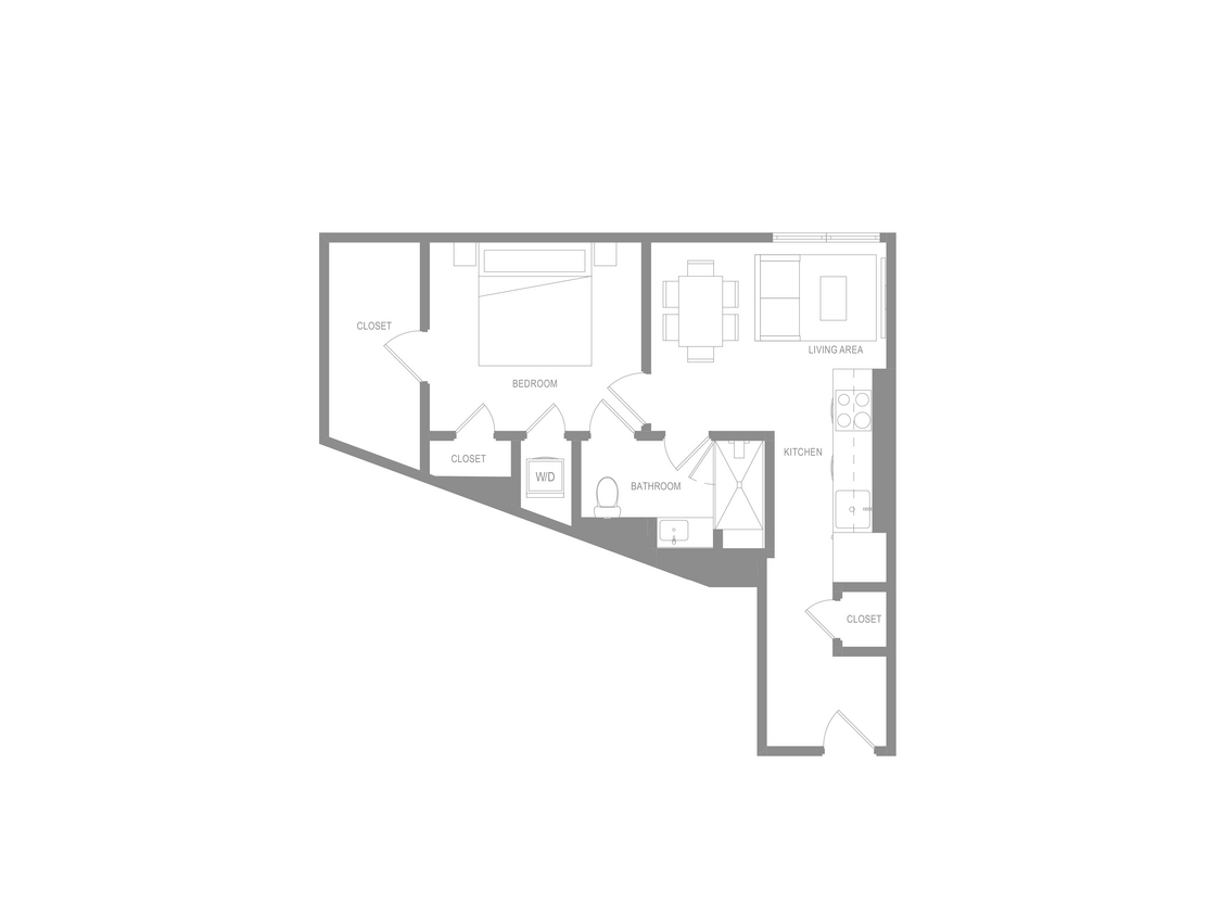 Floor Plan - Alta 1 Bedroom R