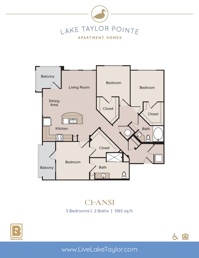 Floor Plan - Join Our Three Bedroom Waitlist! ADA