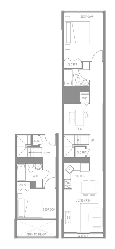 Floor Plan - Erbe Two Bedroom Down A Den